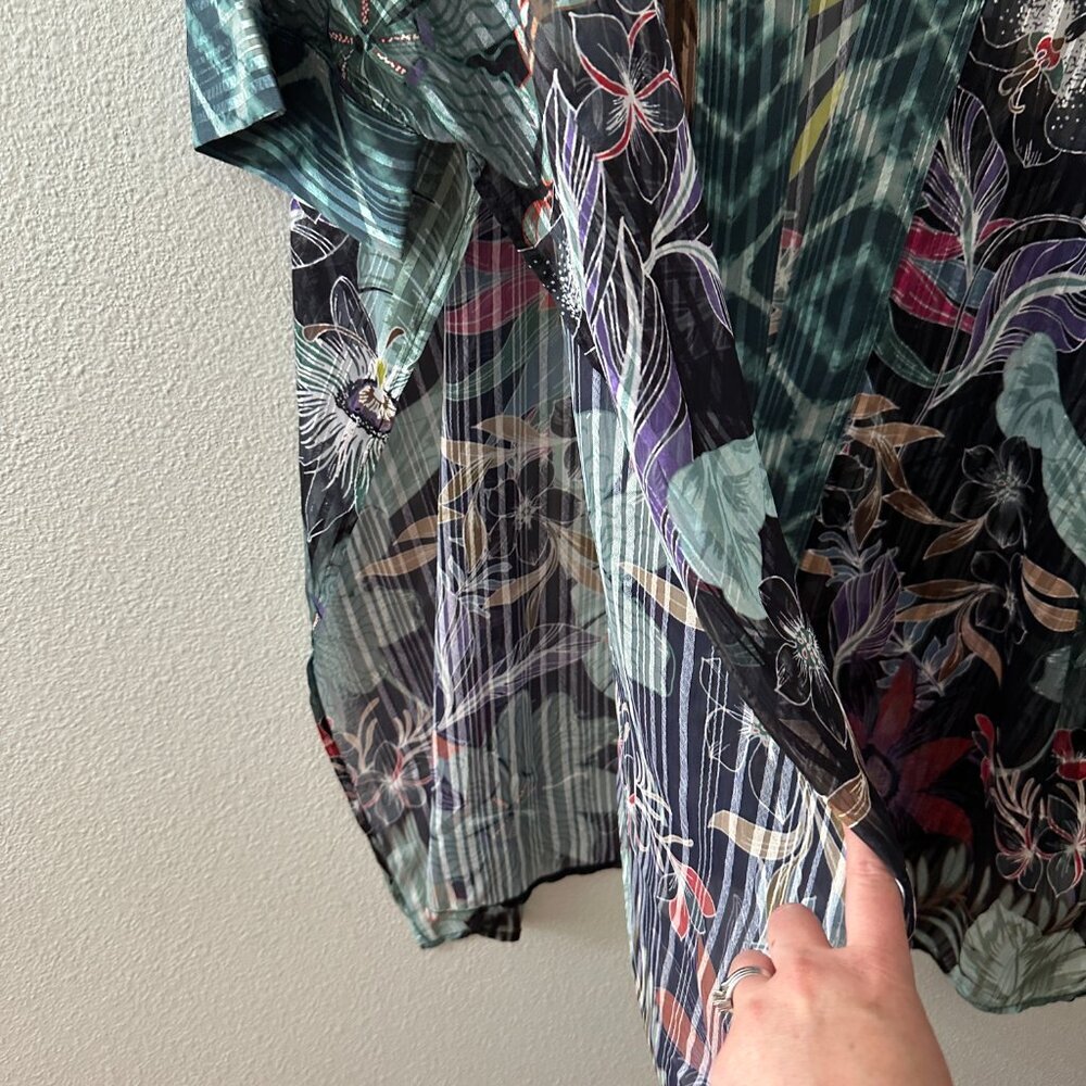 Soft Surroundings Kimono Swim Cover Up Cardigan SMALL/MEDIUM S/M - Picture 2 of 4
